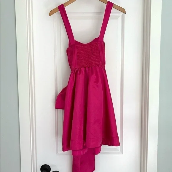 Anthropologie Satin bow Mini Dress Size 6 - Picture 5 of 8